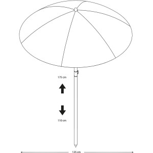 Abbildung des Axi Sonnenschirms, blau-weiß, Ø 125 cm, höhenverstellbar von 110 bis 175 cm.