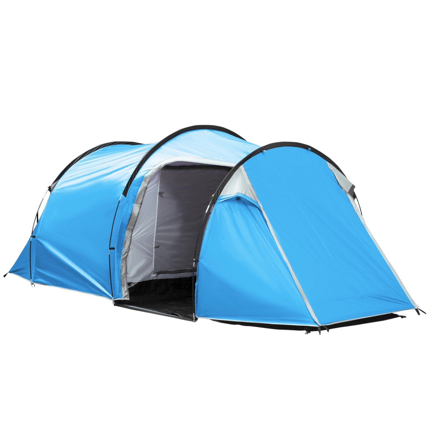Outsunny Campingzelt Polyester PE Hellblau 426L x 206B x 154H cm
