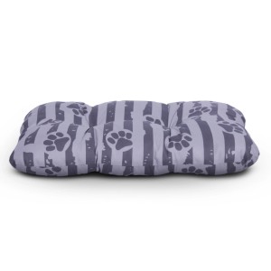Anthrazit Hundekissen (40x60) mit Pfotenmuster, ideal als Hundebett oder Hundekorb.