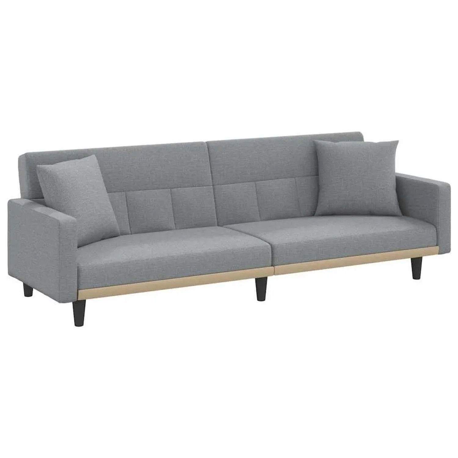 vidaXL Schlafsofa mit Kissen Hellgrau Stoff 351875
