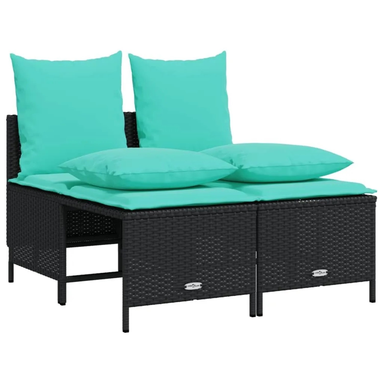vidaXL 4-Tlg Gartensofa-Set mit Kissen Schwarz Polyrattan 368388 günstig online kaufen