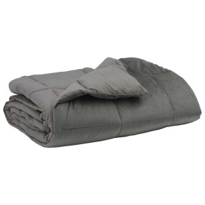 vidaXL Sommerdecke Gepolstert Hellgrau 140 x 200 cm Mikrofaser 42025918