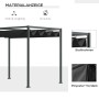 Schwarze Outsunny Pergola mit Stahlrahmen und Polyester-Sonnendach für Garten und Terrasse.