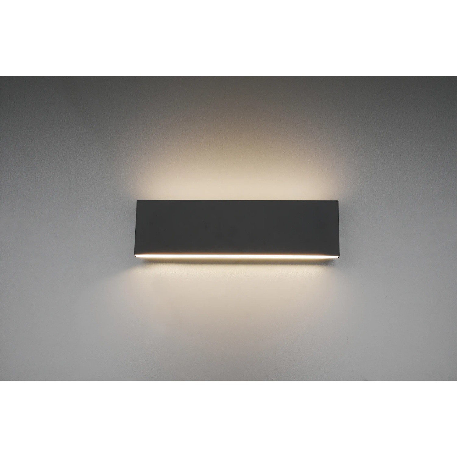 Moderne LED-Wandlampe Concha in Anthrazit von Trio Leuchten, 8x28 cm, für stimmungsvolle Beleuchtung.