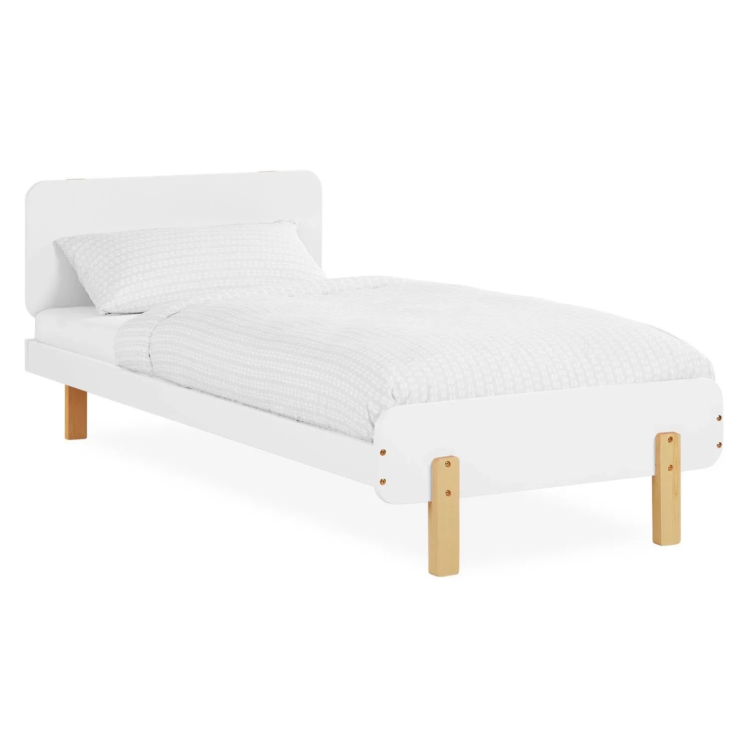 Homestyle4u Kinderbett 90x200 mit Lattenrost in Weiß 2607