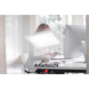 Weißes, App-steuerbares LED-Panel Lolasmart-Flat 30x30 cm von Just Light im Einsatz.