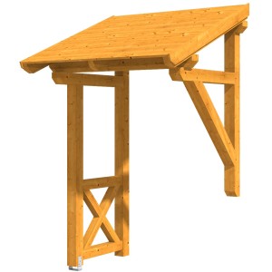 Skan Holz Vordach Potsdam 3, Eiche hell lasiert, 176x156 cm, aus Holz.