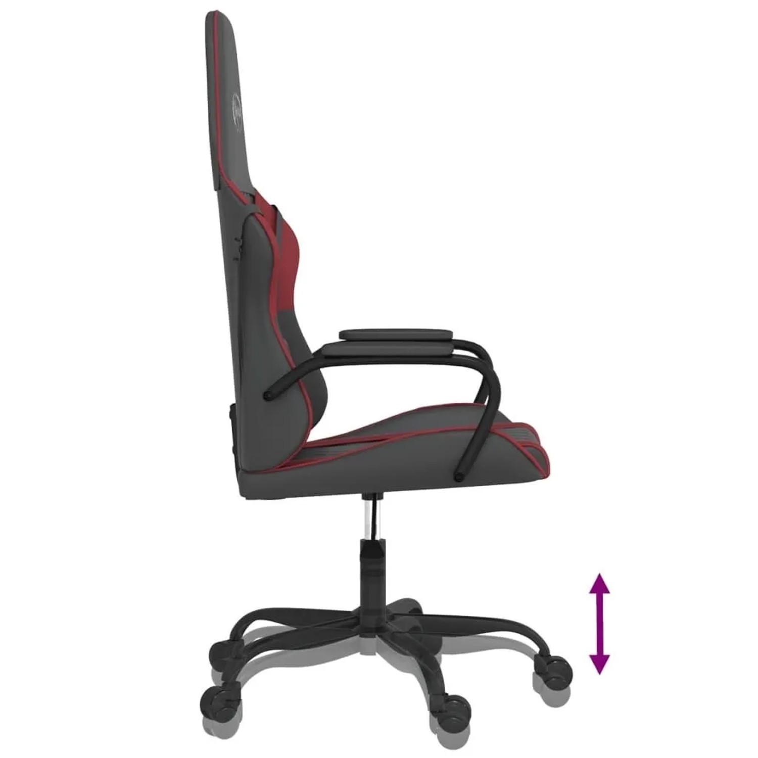 vidaXL Gaming-Stuhl mit Massagefunktion Schwarz und Weinrot Kunstleder 345540_6