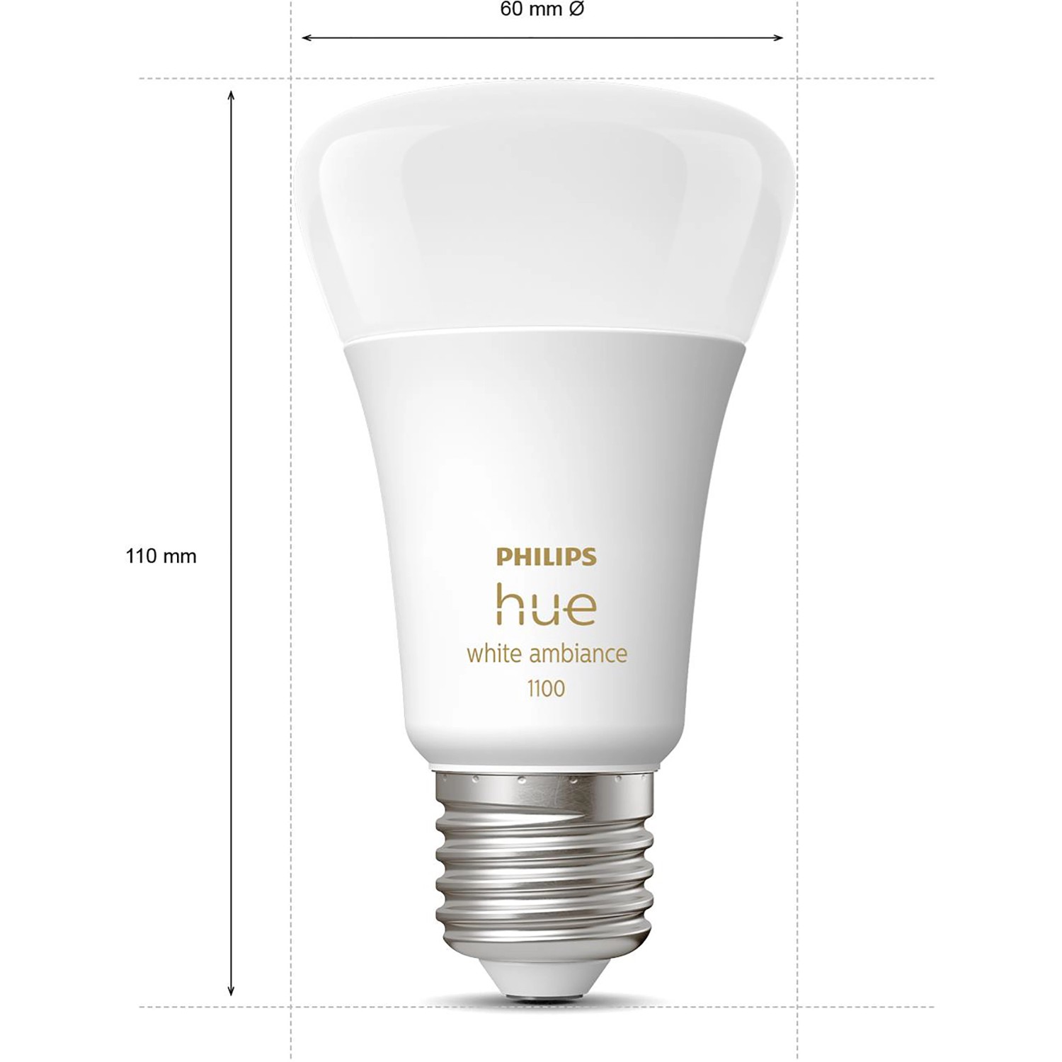 Philips Hue E27 LED Lampe, White Ambiance, 2er-Pack, warmweißes bis kaltweißes Licht.