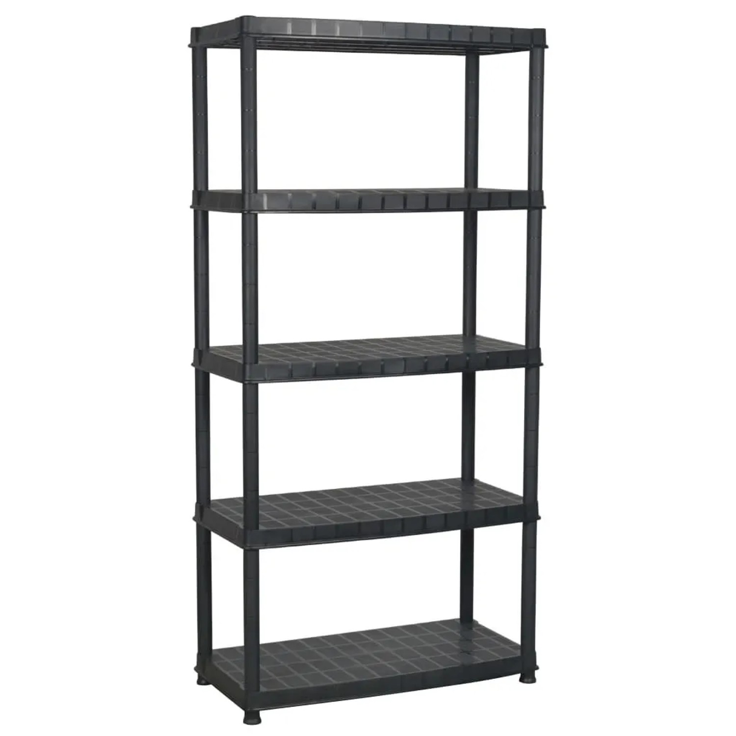 vidaXL Lagerregal 5 Tier Schwarz 85x40x185 cm Kunststoff 147685