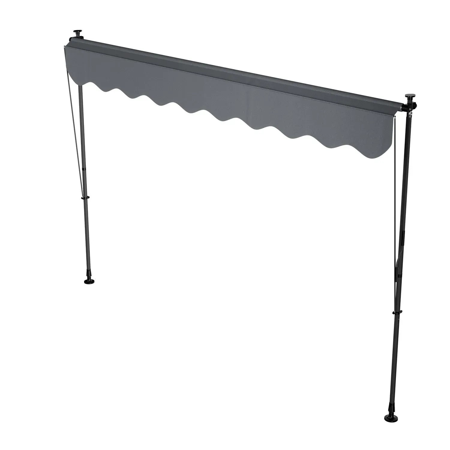 Graue Juskys Klemmmarkise Kapstadt 300x120 cm für Balkon & Terrasse.