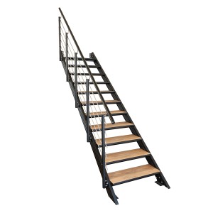 Treba Wangentreppe Brooklyn mit 12 Stufenwannen 100 cm x 30,7 cm Alu Schwarz