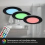 3er Set Briloner LED Einbaustrahler für Bad, dimmbar, mit RGB und CCT Funktion, schwarz.