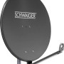 Schwaiger Satellitenschüssel, Ø 88cm, Anthrazit. Parabolantenne mit LNB-Tragarm und Kabelführung.