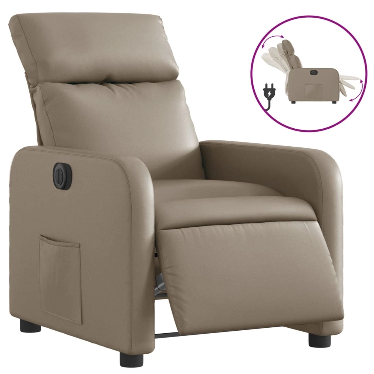 vidaXL Relaxsessel Elektrisch Cappuccino-Braun Kunstleder 3206741 günstig online kaufen