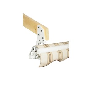 Silberner Zusatzhalter für Markisen zur Dachsparren-Montage.