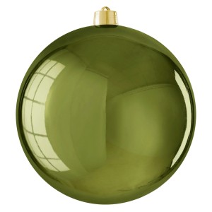 Weihnachtskugel Dunkelgrün, Ø 25cm, glänzend für festliche Deko am Weihnachtsbaum.