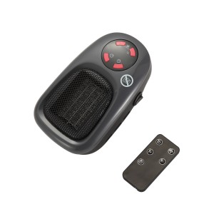 BALDERIA SH500 Steckdosenheizung in Schwarz mit Fernbedienung. Kompakte, portable Elektroheizung.