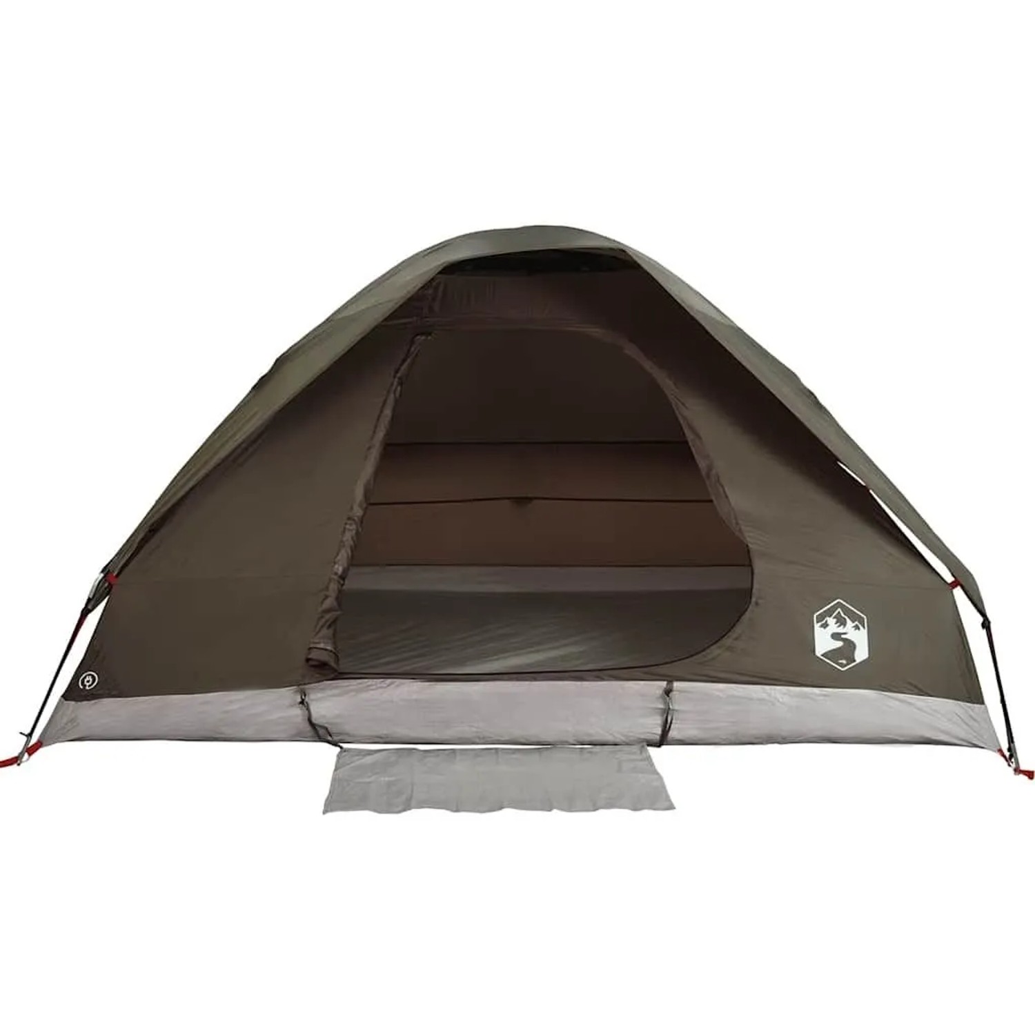 Braunes vidaXL Kuppel-Campingzelt für 2 Personen, wasserdicht, mit offenem Eingang.