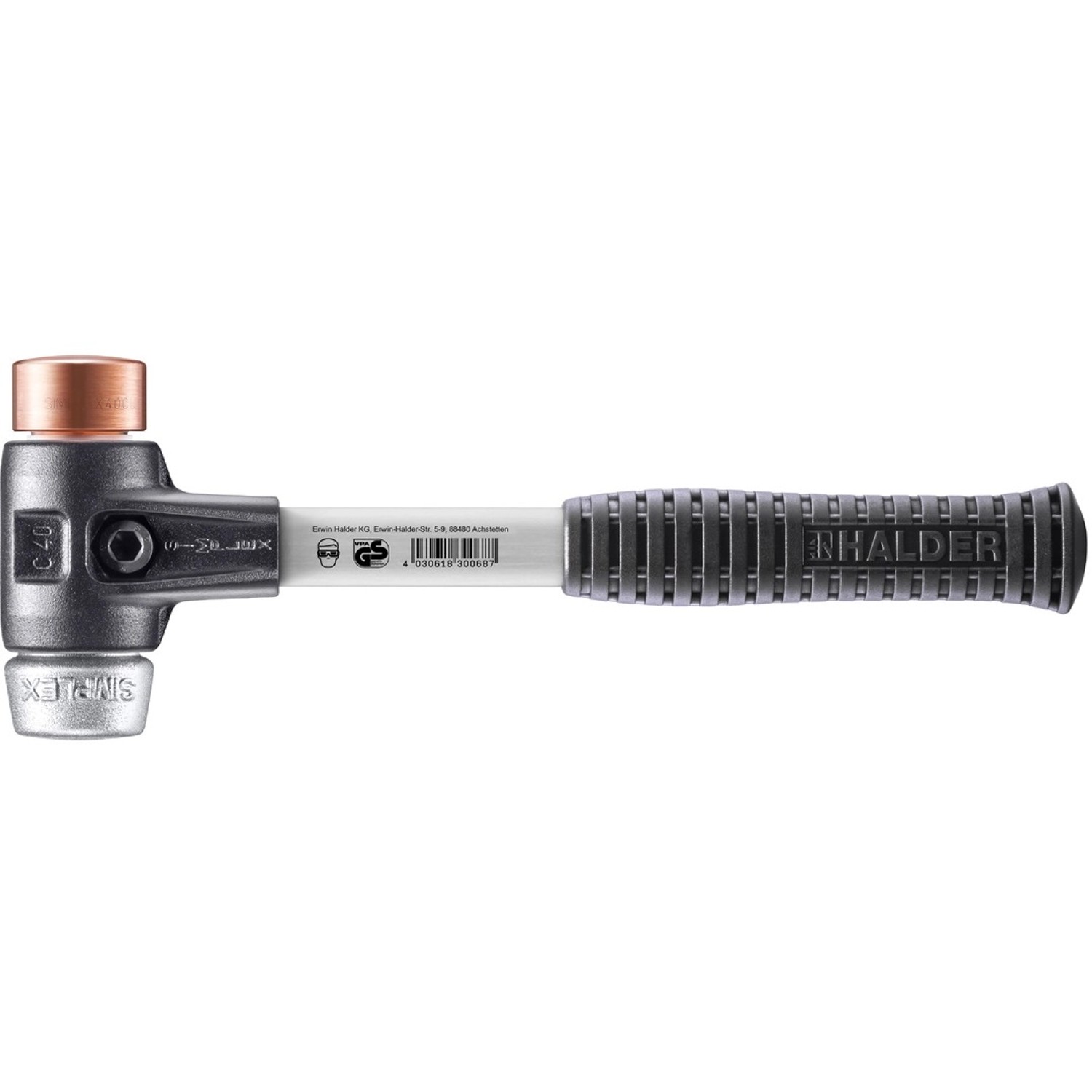 Halder Simplex Schonhammer Ø 40 mm Kupfer   Weichmetall mit Verstärktem Tem günstig online kaufen