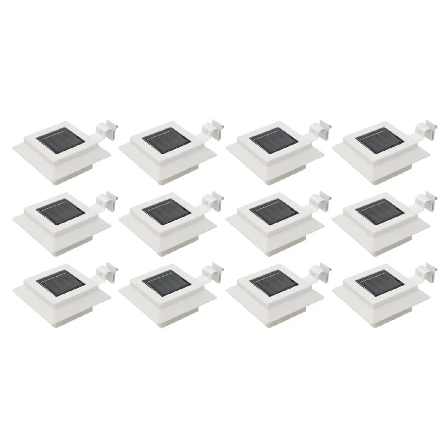 vidaXL Solar-Außenleuchten 12 Stk LED Rechteckig 12 cm Weiß 277137