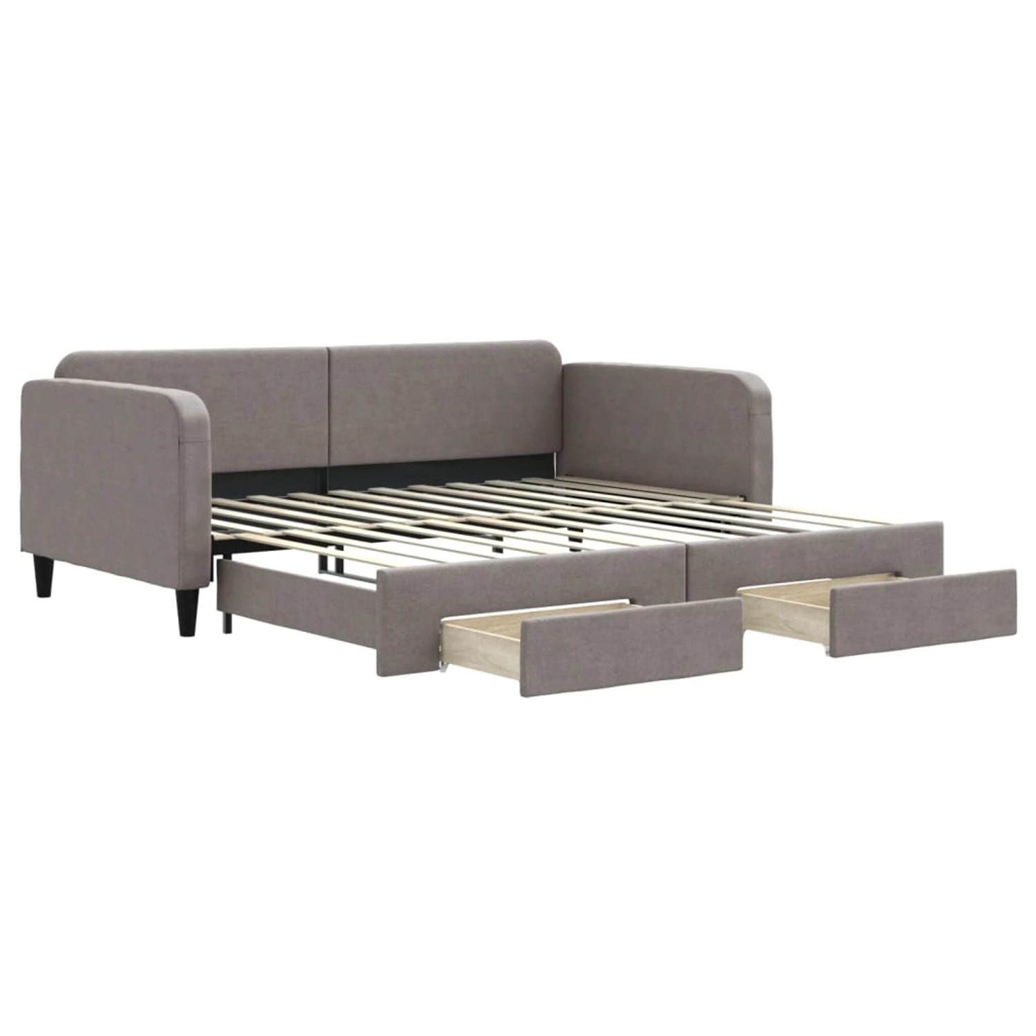 vidaXL Tagesbett Ausziehbar mit Schubladen Taupe 100x200 cm Stoff1886521 günstig online kaufen