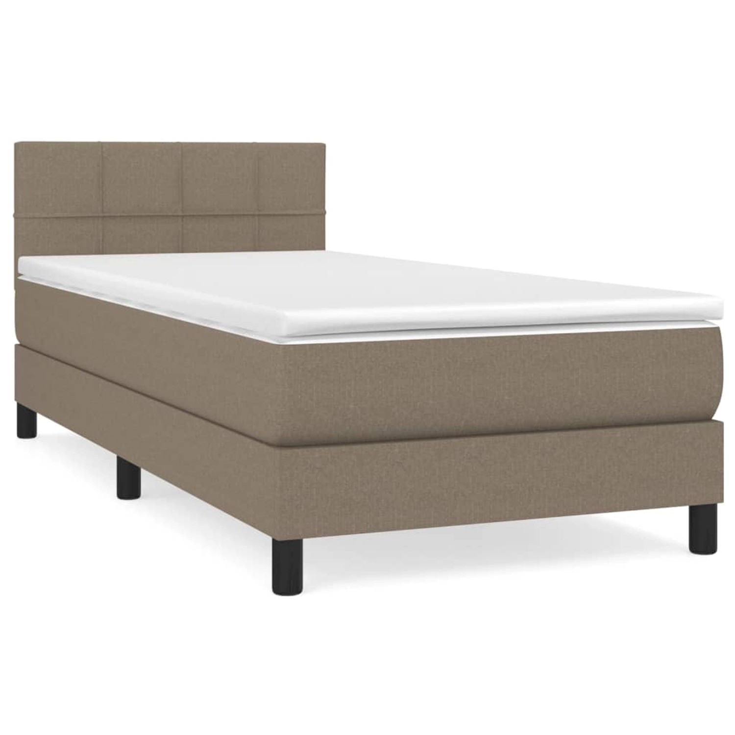 Thumbnail - vidaXL Boxspringbett mit Matratze Taupe 100x200 cm Stoff1373115