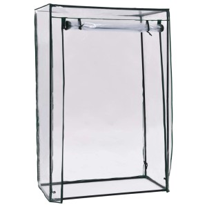 furnicato Tomaten-Gewächshaus, 102x52x150cm, mit transparentem PVC und grünem Stahlrohrrahmen.