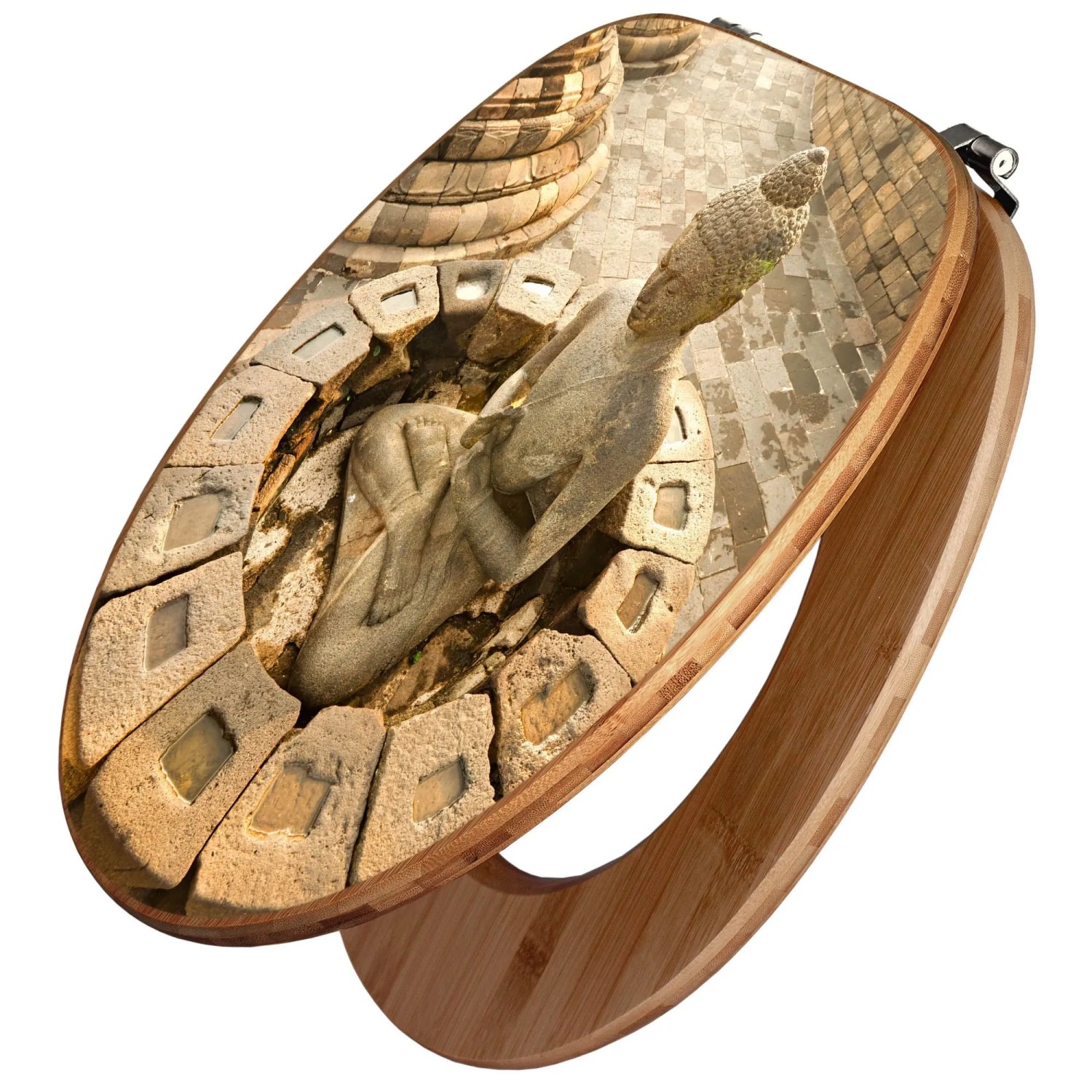 Banjado Design WC Sitz Bambus Toilettendeckel Toilettensitz Bambus Holz Klo günstig online kaufen