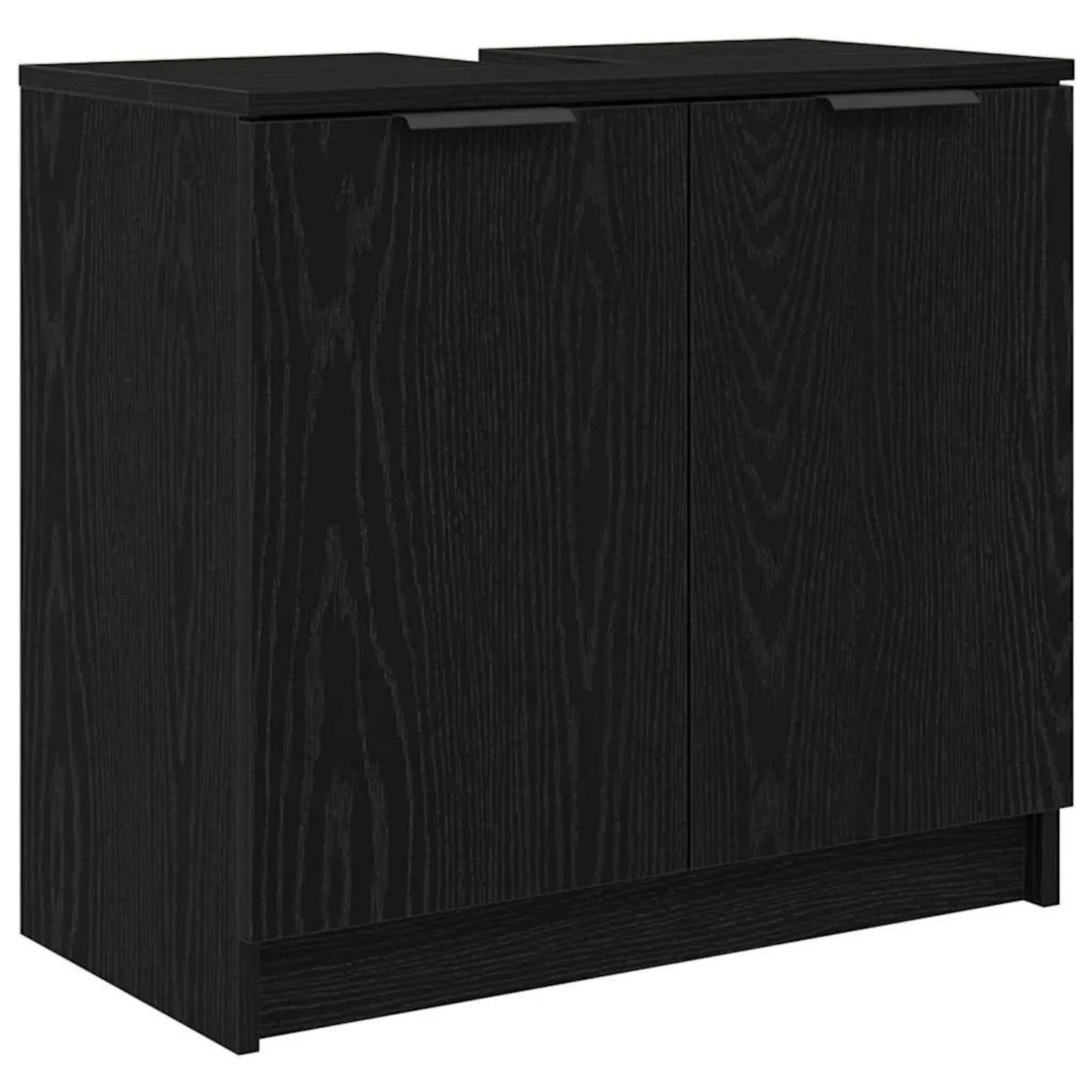 vidaXL Badezimmerschrank Schwarz Eichen-Optik 64,5 x 33,5 x 59 cm 880745 günstig online kaufen
