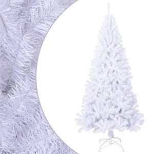 Weißer, künstlicher Weihnachtsbaum (180 cm) mit dicken Zweigen und Metallständer.