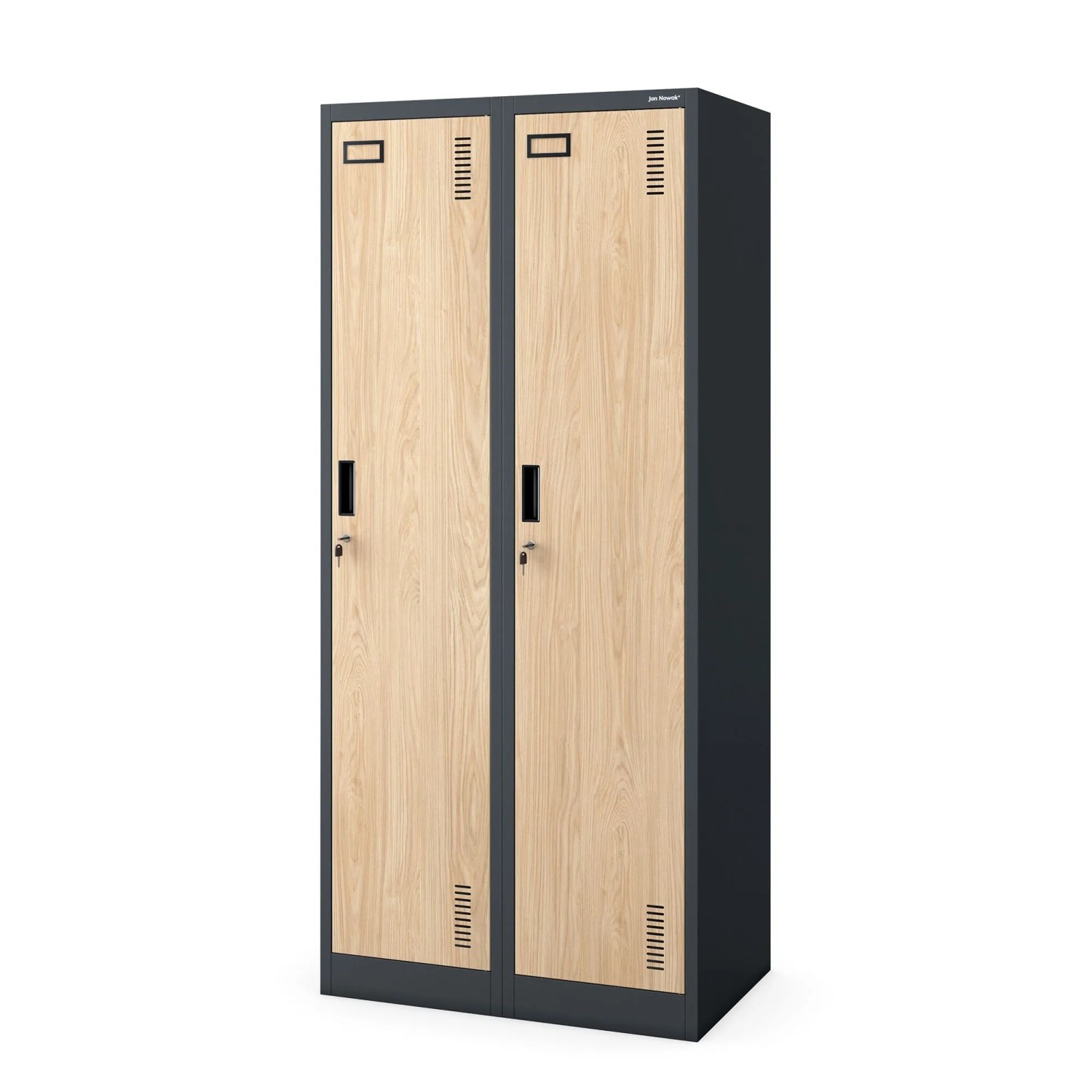 JAN NOWAK Vierfächer-Personalschrank KACPER 180x80x50 cm Anthrazit Sonoma-Eiche