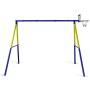 CCLIFE Schaukelgestell aus Metall mit Basketballkorb, blau-gelb, für Kinder bis 200 kg.