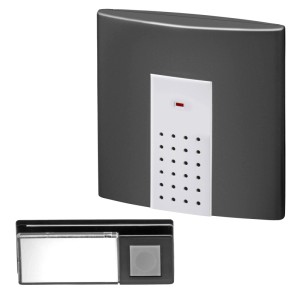 Heidemann Funkgong-Set HX Square in Anthrazit/Silber mit Sender, Türklingel für Haus und Wohnung.