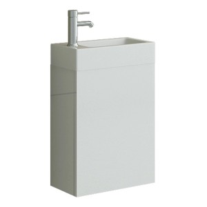 Jet-Line Badmöbel-Set Aarau, 40cm, Weiß Hochglanz: Waschtisch mit Unterschrank und Armatur.