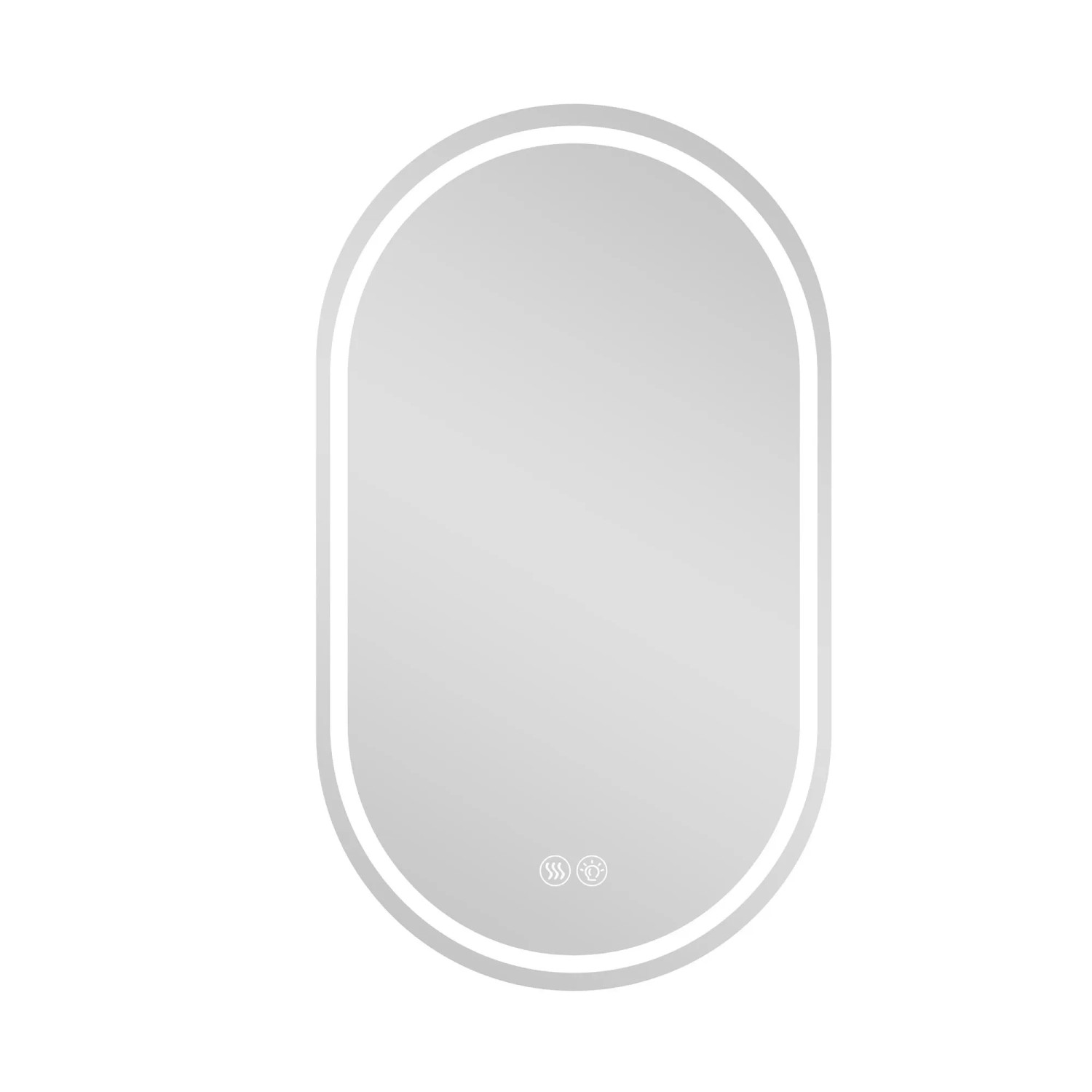 PXloue LED Badezimmerspiegel 60x90 cm Rahmenlos Oval mit Front und Backlight Touch Dimmbar