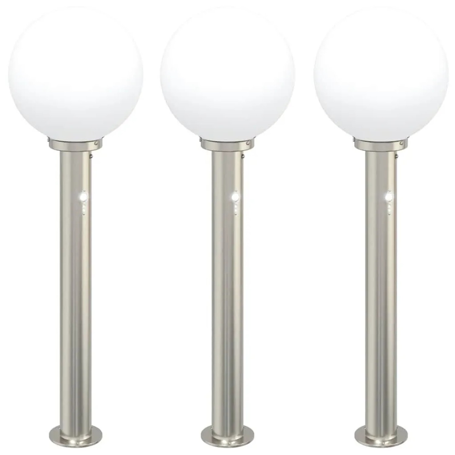 vidaXL Pollerleuchten mit Sensor 3 Stk 80 cm Edelstahl IP44 4006100