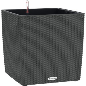 Lechuza Cube Cottage 40 Pflanzkübel in Granit mit Bewässerungssystem, 40x40 cm.