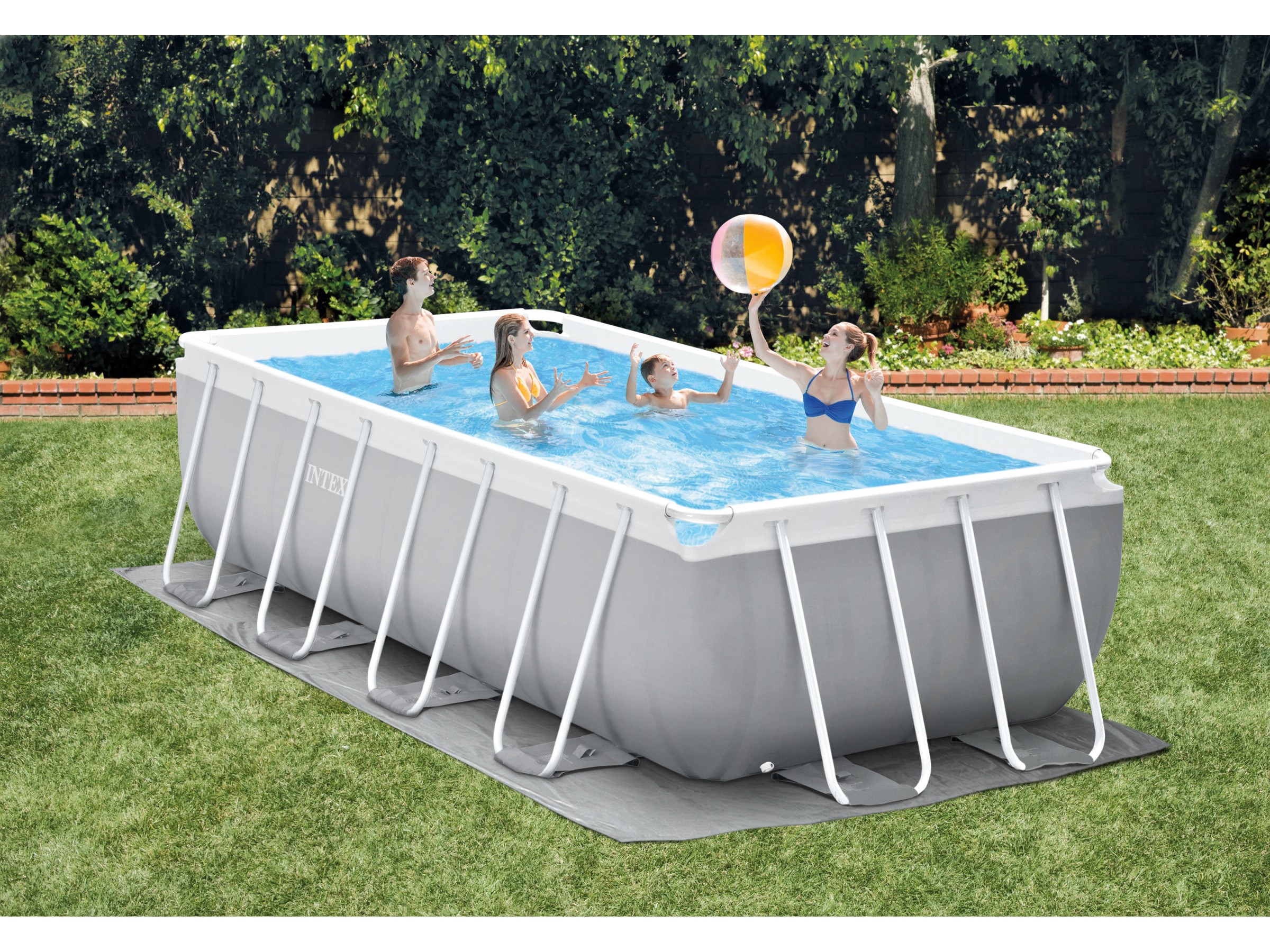 Tana Metal Frame Pool Rund 244 X 51 Cm - Mit Sonnenschirm & Zerstäuber, Schnell Aufbaubar