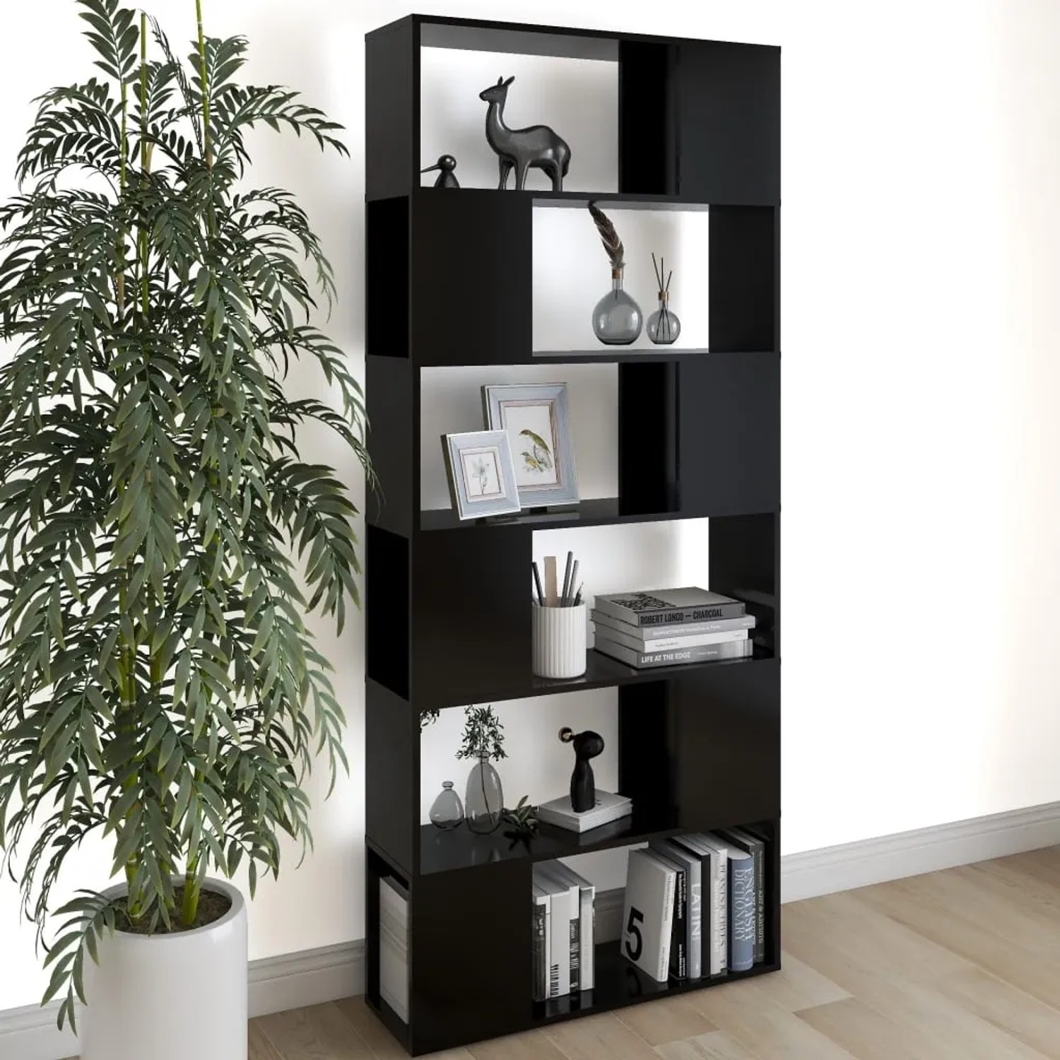 vidaXL Bücherregal Raumteiler Schwarz 80 x 24 x 186 cm kaufen bei OBI