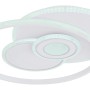 Moderne LED-Deckenleuchte Roderick in Weiß/Chrom mit runder Form und Dimmfunktion.