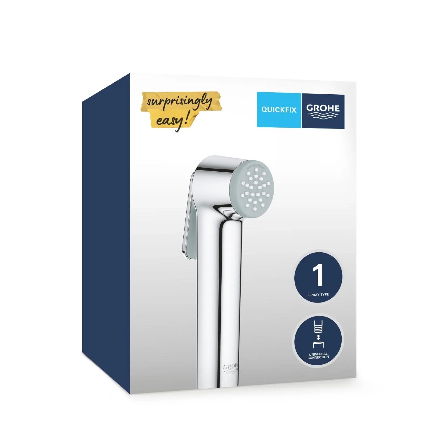 Grohe QuickFix Handbrause Vitalio Trigger Spray 30 Chrom in Produktverpackung.