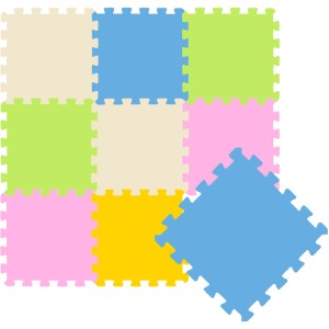 Bunte LittleTom Puzzlematte für Babys und Kinder, 9 Schaumstoffmatten 30x30 cm.