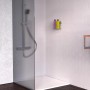 Eisl Duschablage aus Edelstahl ohne Bohren im modernen Badezimmer mit Dusche und Waschtisch.