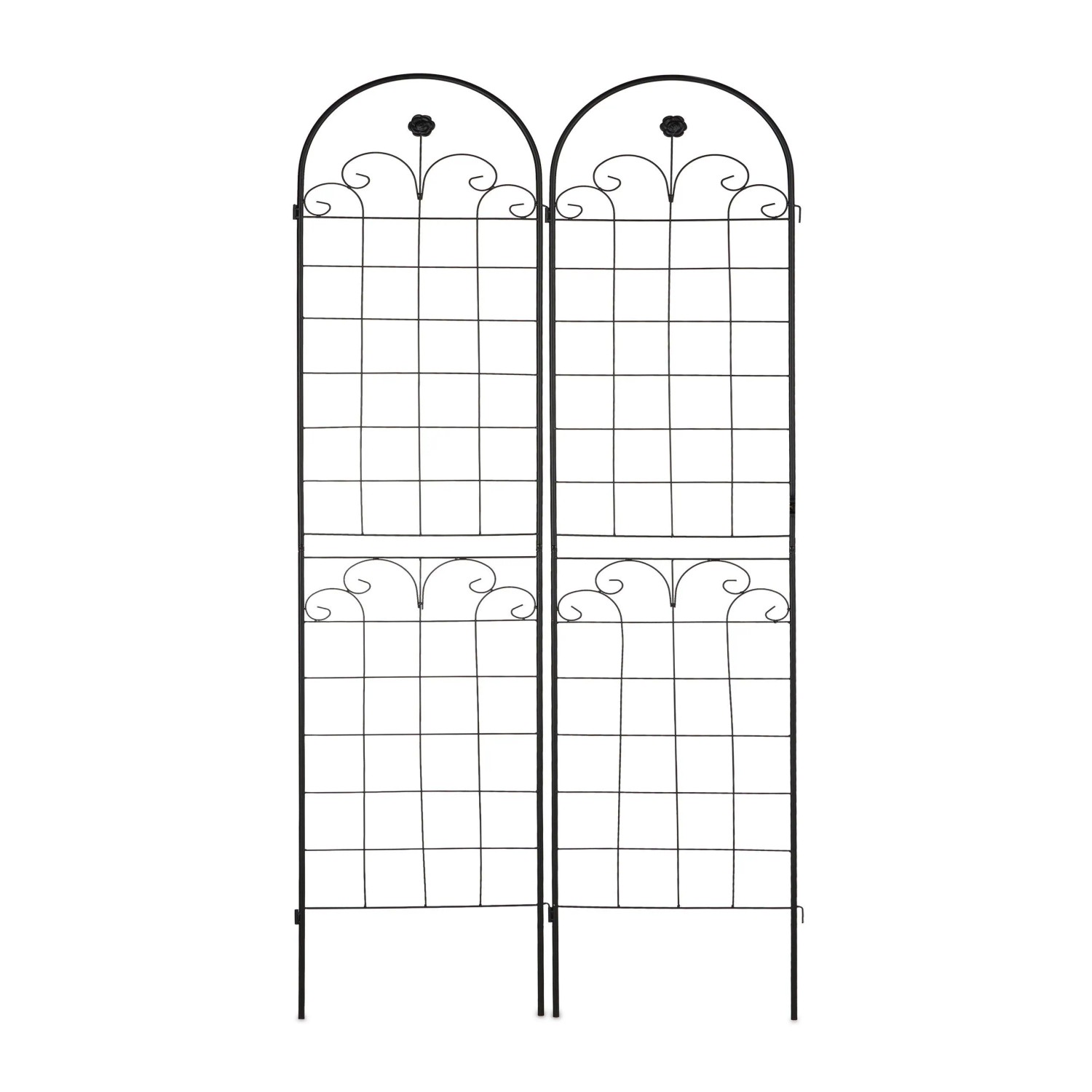 Relaxdays Rankgitter Eisen Schwarz 2er Set 180 cm x 50 cm x 1,5 cm