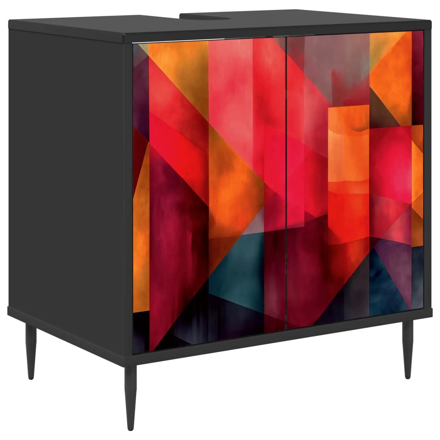 vidaXL Badezimmerschrank HEESCH Schwarz Eichen-Optik 60 x 40 x 61 cm 8007418