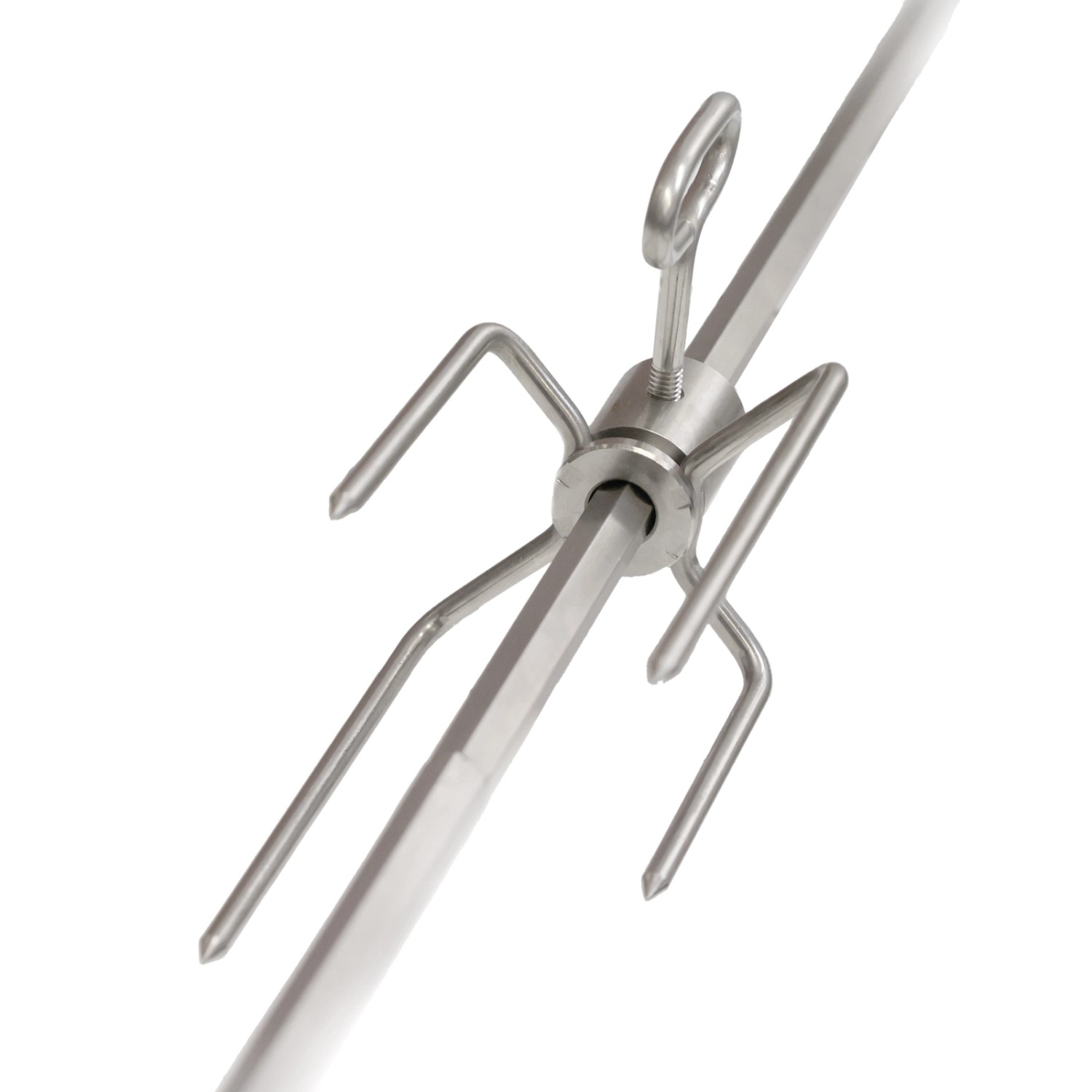 Taino Drehspieß mit Fleischklammern aus Edelstahl für Gasgrills.