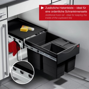 HAILO Abfallsammler Mülleimer Raumspar Tandem Dunkelgrau 18L 8L 8L Hailo 3642531