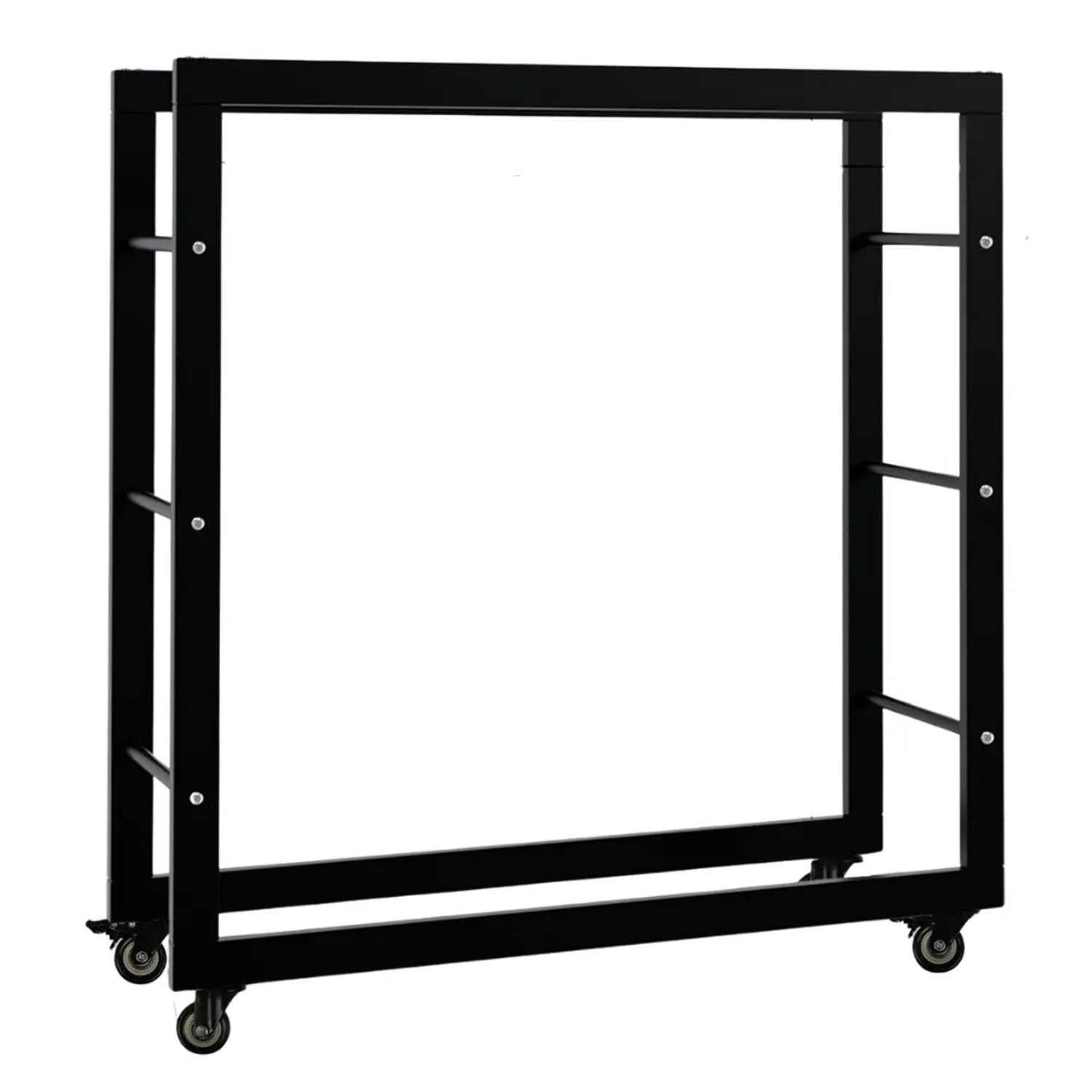 DELUKE Kaminholzregal Innen Metall SATLO Brennholzregal Innen Kaminholzständer Feuerholzregal Schwarz 25x40x100cm