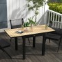 Ausziehbarer Outsunny Balkontisch aus Holz und Aluminium für bis zu 7 Personen.